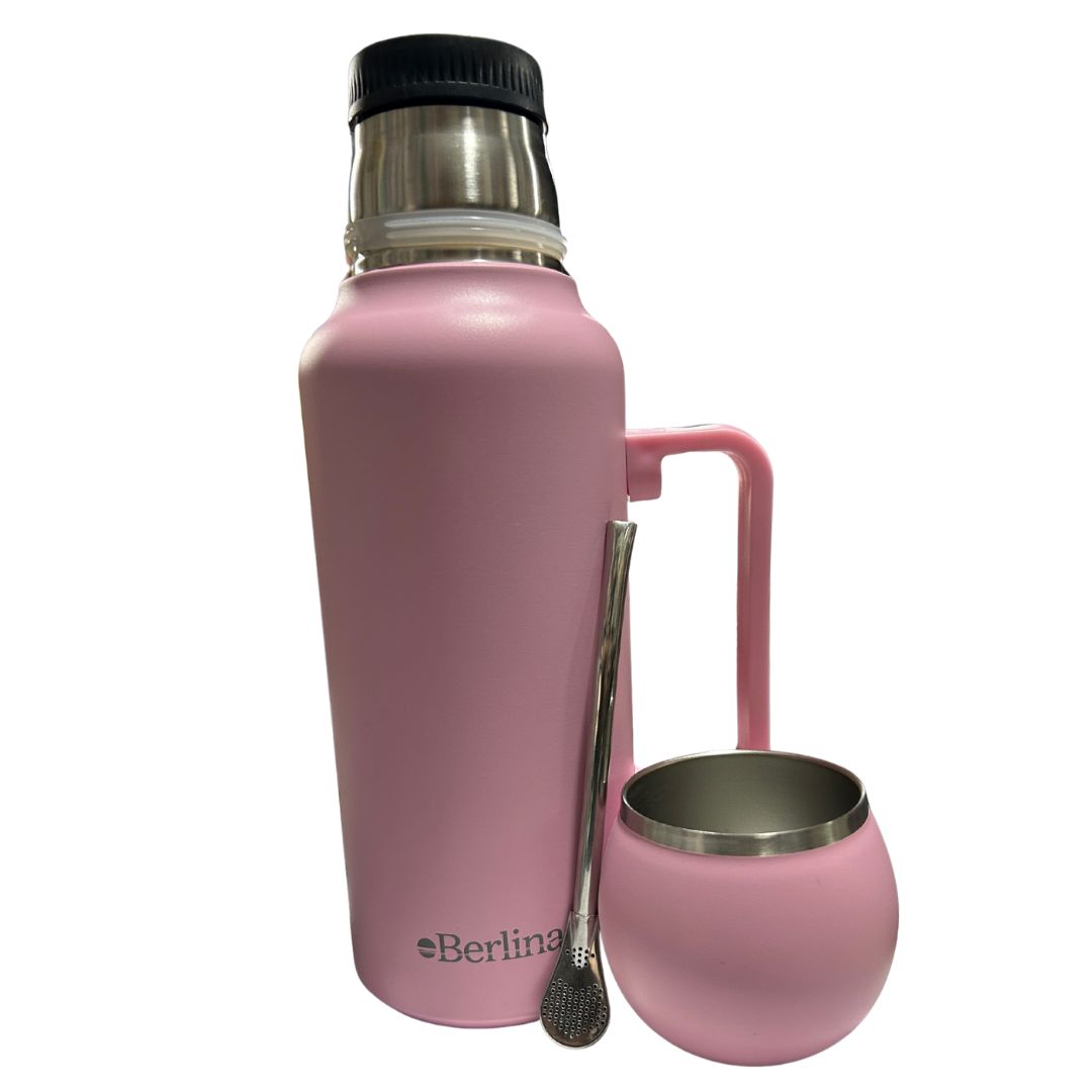 Kit Termo y Mate Berlina color rosa