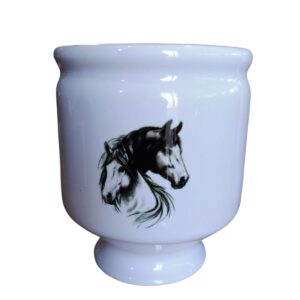 Mate de cerámica con diseño de caballo
