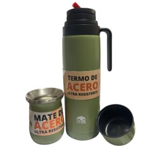 Kit de Termo y Mate Lyss verde seco